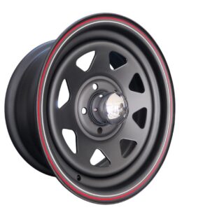 4X100 14X6 Et0 Black Steel Rim Cb75 (Single)