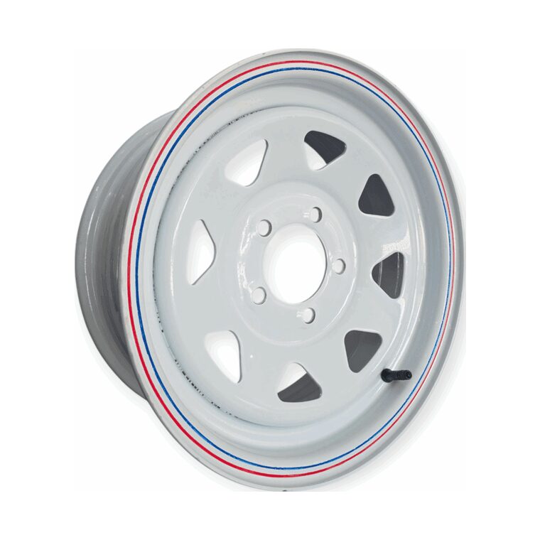 5X114 14X6 White Steel Rim (Single)