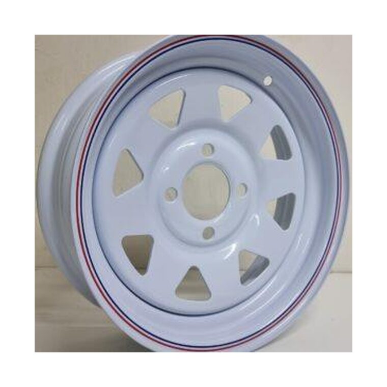 4X100 13X4.5 White Steel Rim Et0 (Single) Boxed